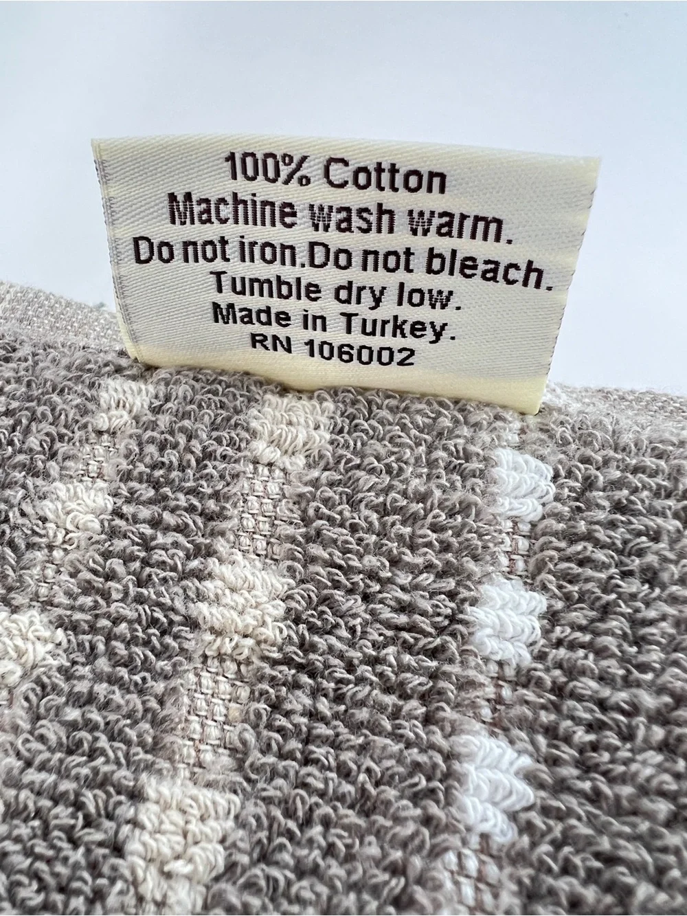 Nate Berkus Bath Towels Taupe Tan White Striped Made in Turkey Cotton 2 Pc NEW